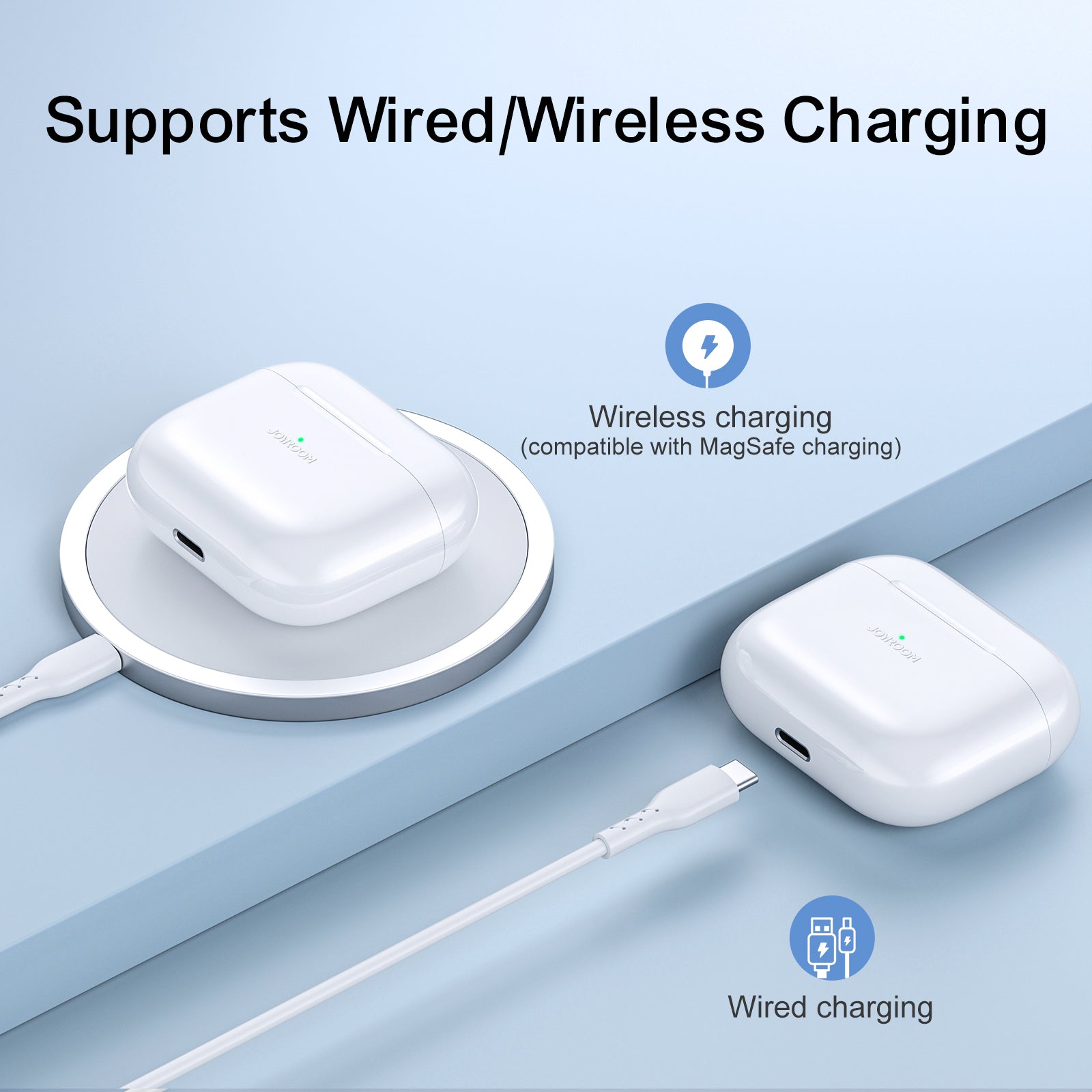 JOYROOM JR-T03S Plus TWS Headset Bilateral Semi-In-Ear Bluetooth Earbuds Wireless Headphones Support Wired Wireless Charging JOYROOM JR-T03S Plus TWS Headset Bilateral Semi-In-Ear Bluetooth Earbuds Wireless Headphones Support Wired Wireless Charging